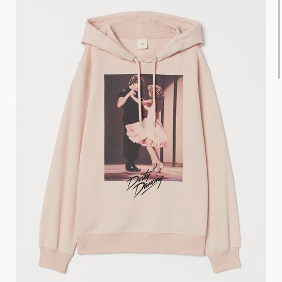 H&M DIRTY DANCING Graphic Hoodie Light Pink Soft - Picture 2 of 6